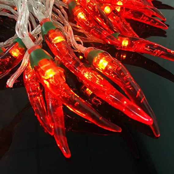 10 LED Battery Operated String Lights with Chili Pepper - Warm White