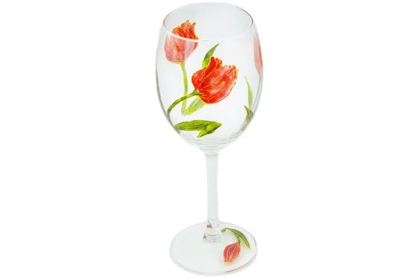 10 oz Wine Glass - Frosty Tulips