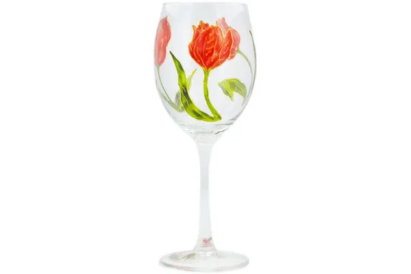 10 oz Wine Glass - Frosty Tulips