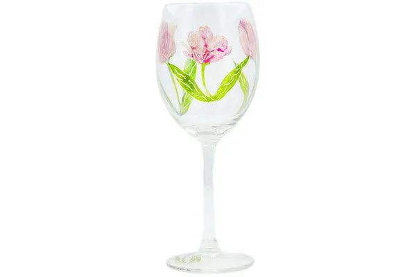 10 oz Wine Glass - Frosty Tulips