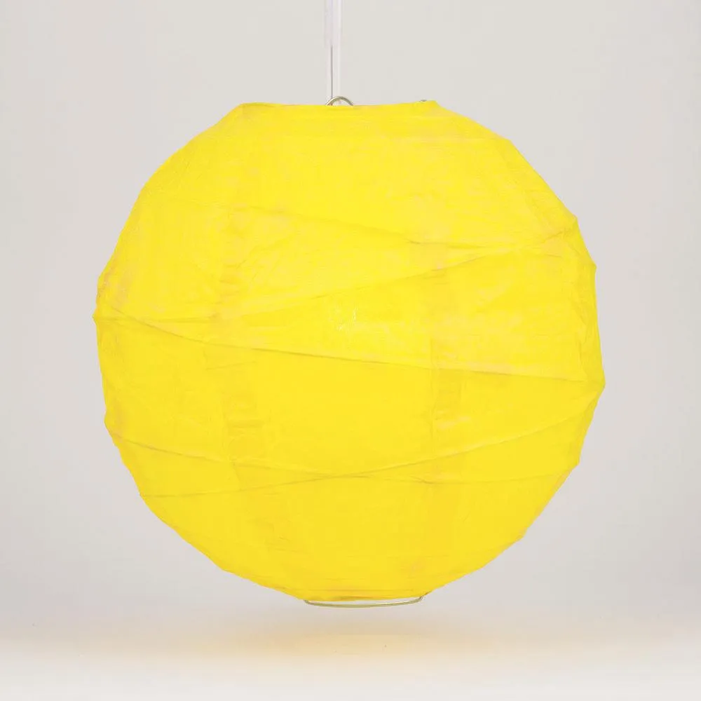 12 PACK |  Yellow Crisscross Ribbing, Hanging Paper Lantern Combo Set