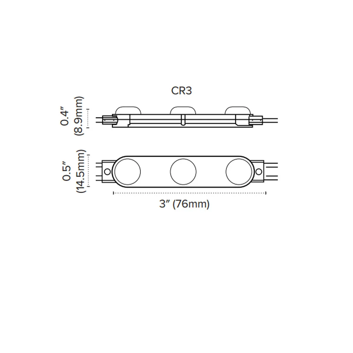 170in. LED Channel Ray, 3 LEDs, 68 Lumens per Module, 20pcs per string, 6000K, 24VDC