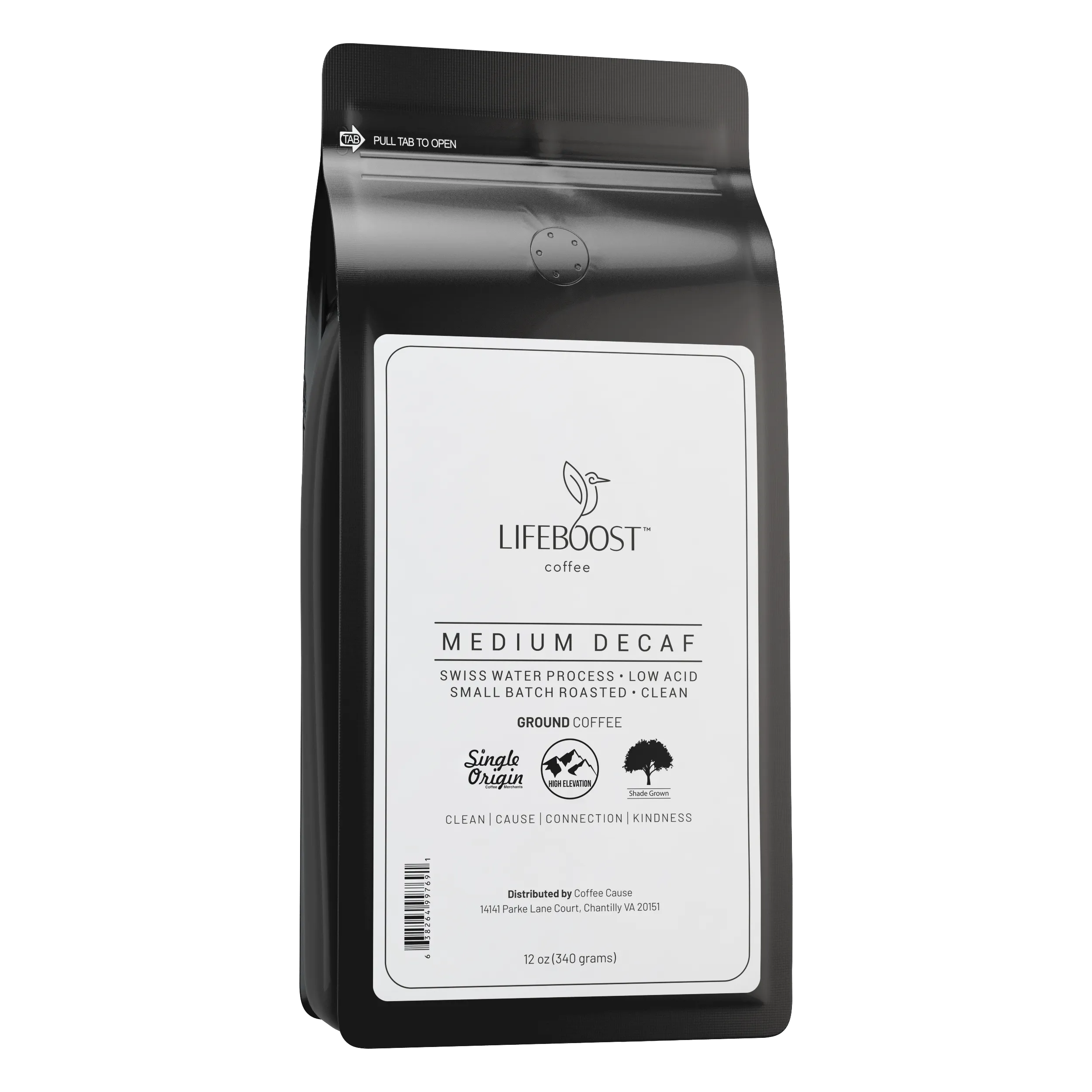 1x Decaf Medium Roast Coffee 12 oz Bag, Single Origin, - Best Coffee