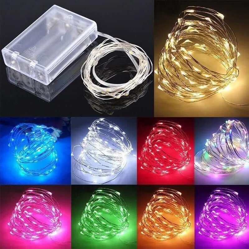 20 Battery Operated LED String Lights on Copper Wire Christmas Tree Lights (Warm White)