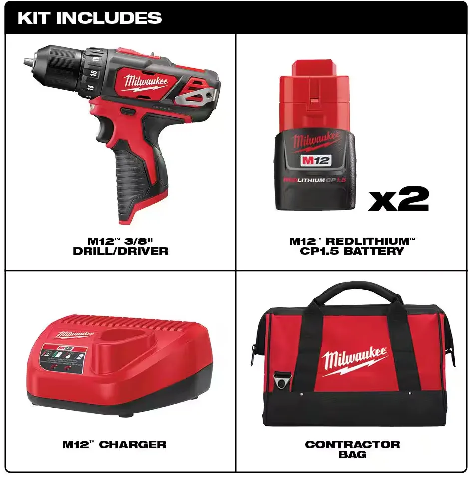 2407-22 Milwaukee M12 Fuel 3/8" Drill / Driver Kit