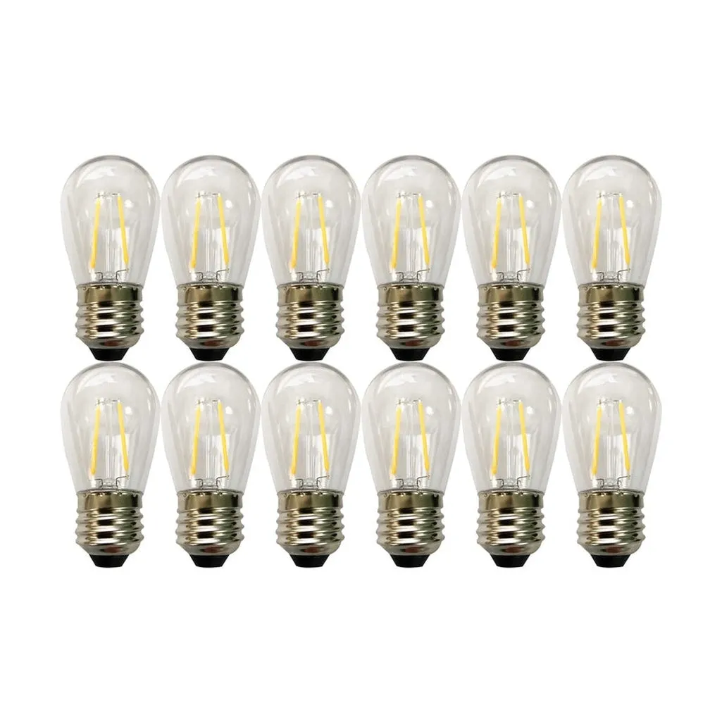 24FT - LED String Light - Includes 12-Light Filament LED bulbs - With Plug