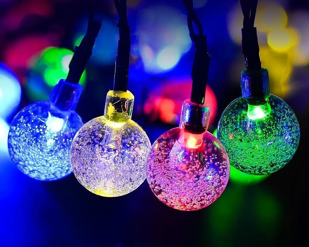 30 LED Solar Powered Ball String Lights