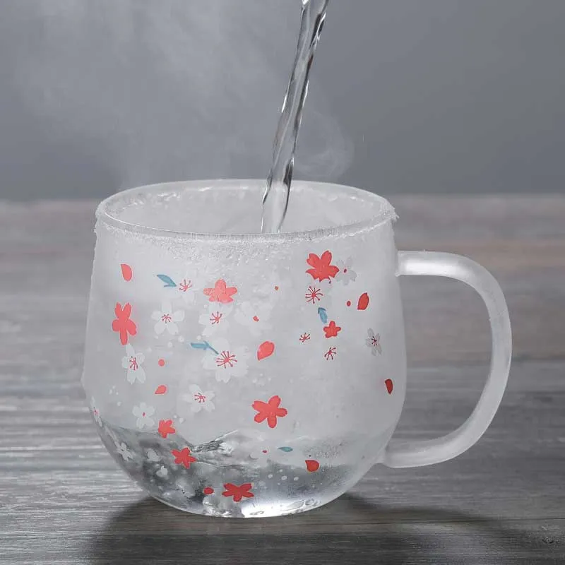 300ml Tea Infuse Sakura Glass Cup