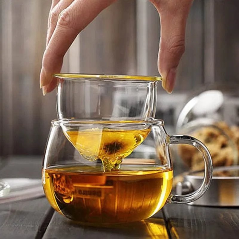 300ml Tea Infuse Sakura Glass Cup