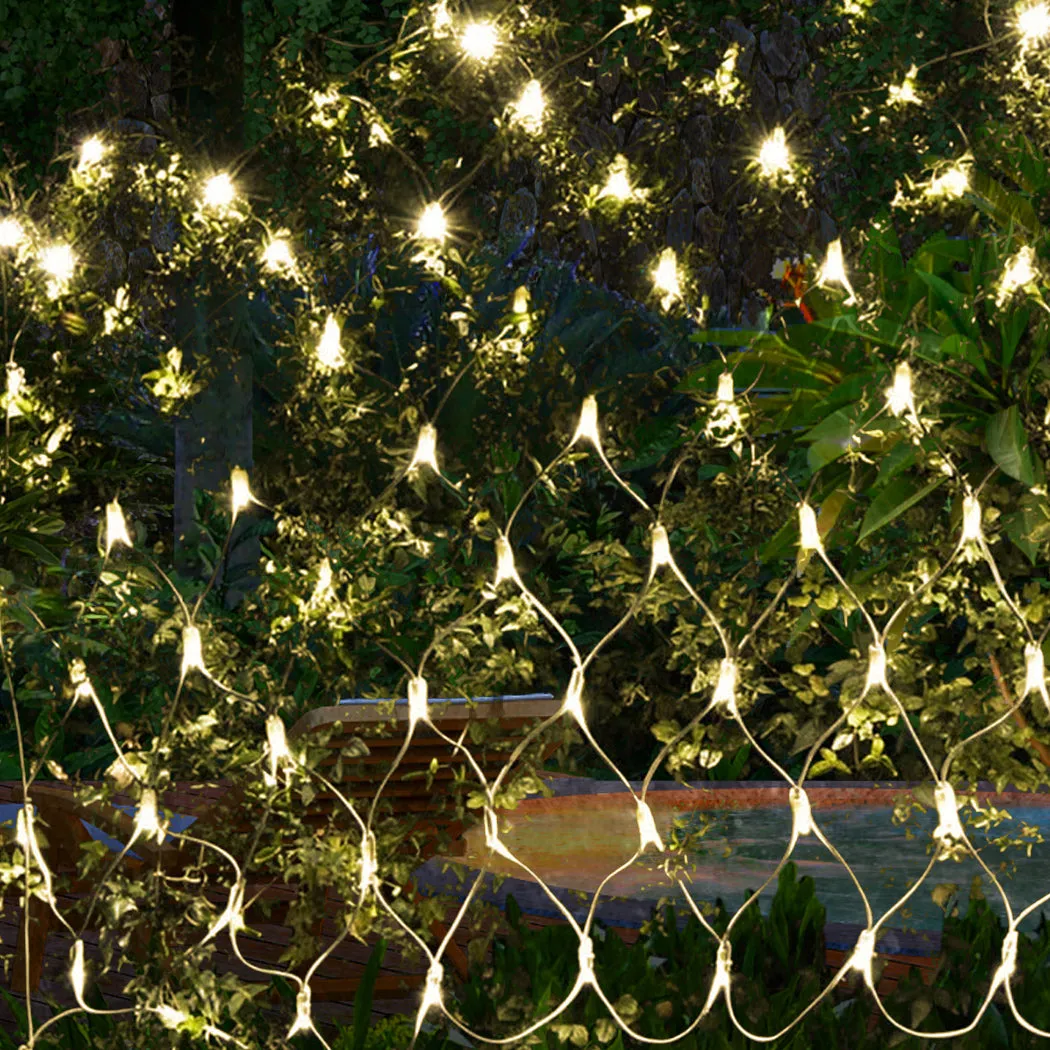 320LED Fairy Lights Net Mesh Curtain Wedding Party XMAS Tree Decor Warm White