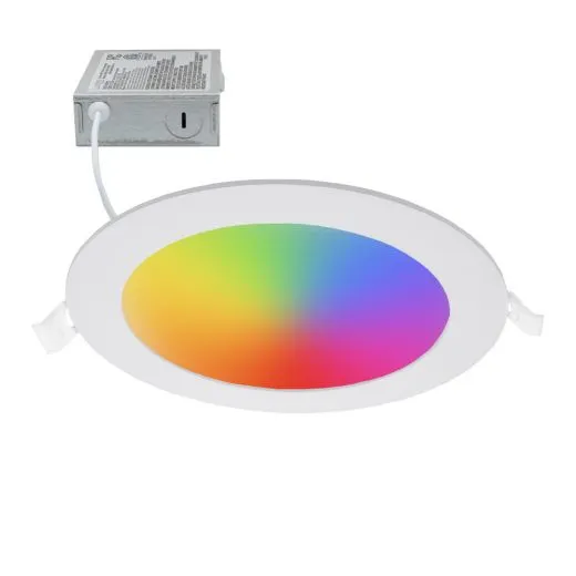 6 in. Smart App/WiFi Slim LED Downlight 900 Lumens Multicolor Dimmable CCT 2700-6500K Google Home/Alexa