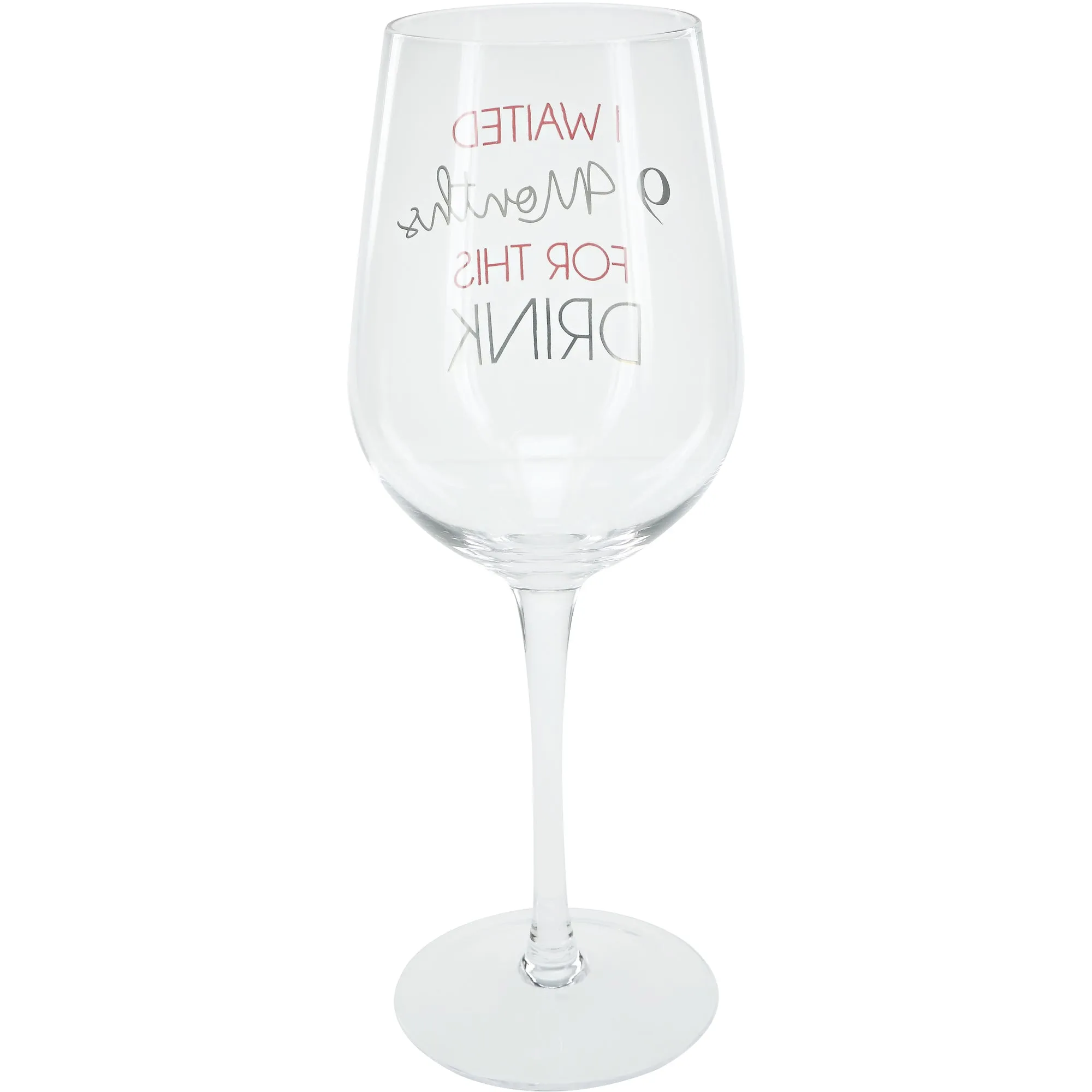 9 Months Pink 16 oz Crystal Wine Glass