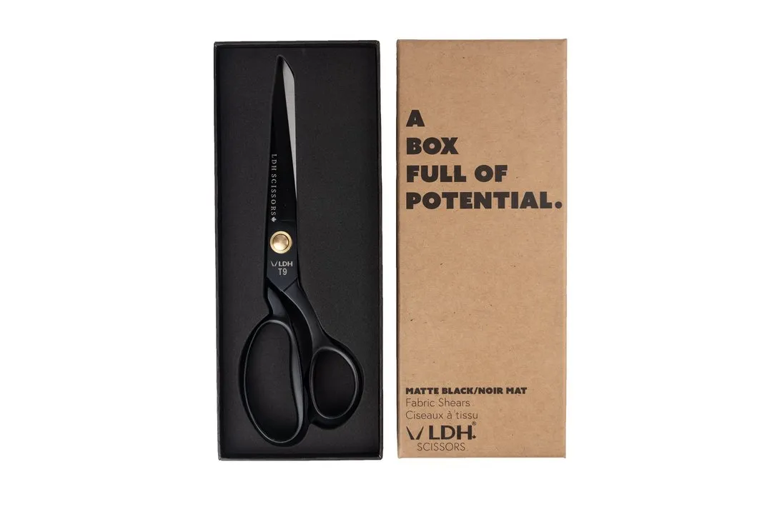 9.5" Matte Black Fabric Shears - LDH Scissors