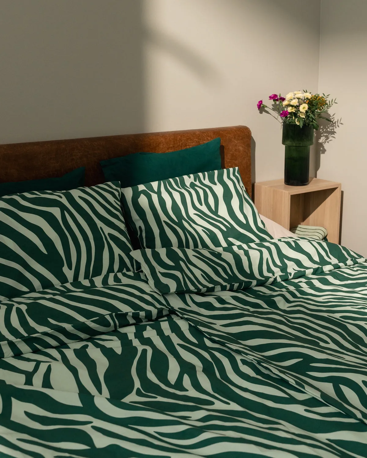 Aallot Duvet Cover Set Green/White 150x210 cm