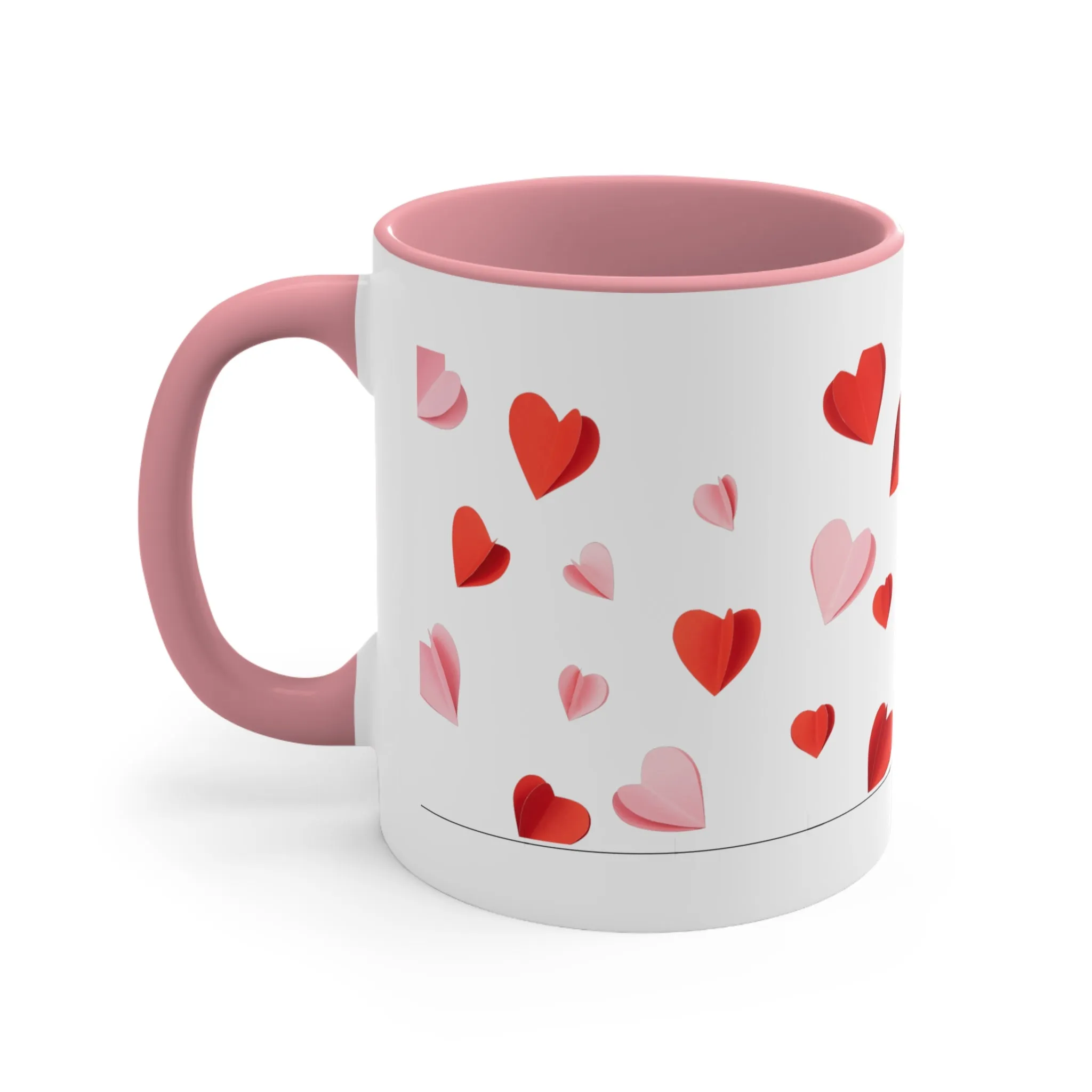 Accent "Painted Hearts" Coffee Mug: Mug. Valentines Day Gift. Valentines Day. Accent Mug. Coffee Mug. Anniversary Gift. Gift For Him/Her.