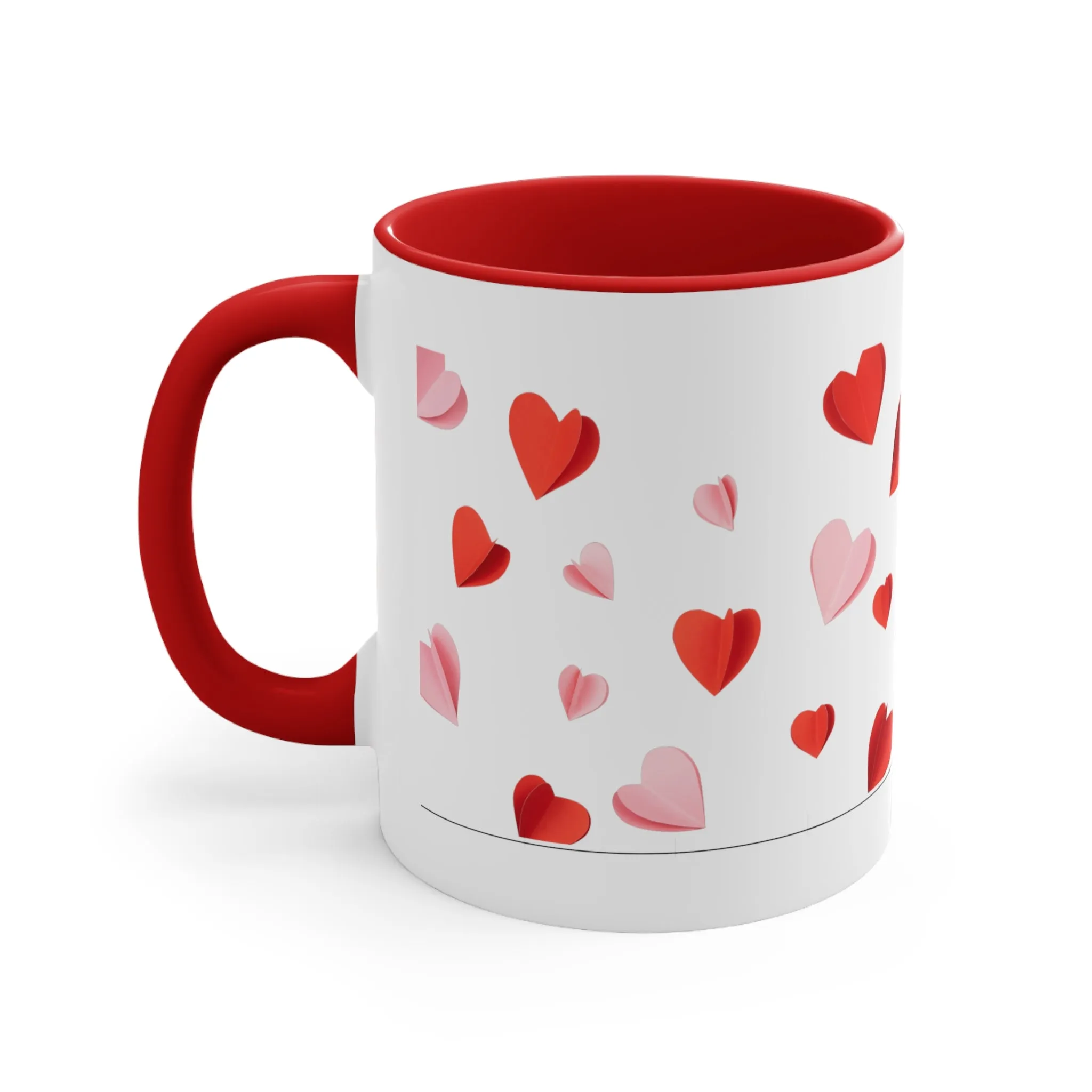 Accent "Painted Hearts" Coffee Mug: Mug. Valentines Day Gift. Valentines Day. Accent Mug. Coffee Mug. Anniversary Gift. Gift For Him/Her.