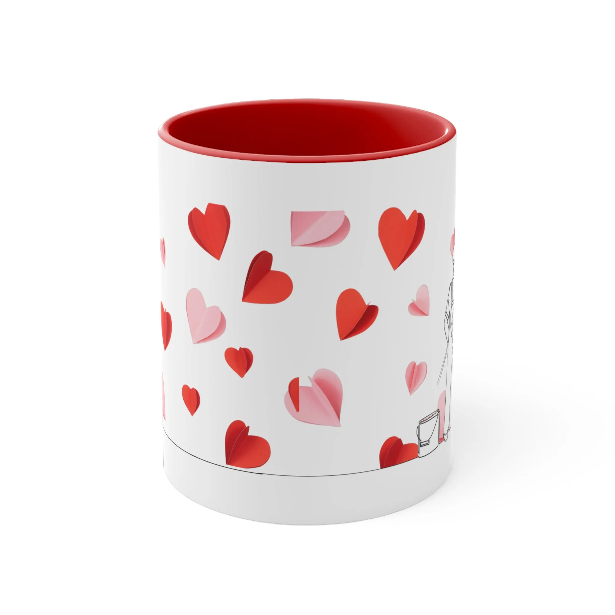 Accent "Painted Hearts" Coffee Mug: Mug. Valentines Day Gift. Valentines Day. Accent Mug. Coffee Mug. Anniversary Gift. Gift For Him/Her.