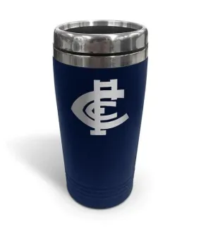 AFL Coffee Travel Mug - Carlton Blues - Thermal Drink Cup With Lid