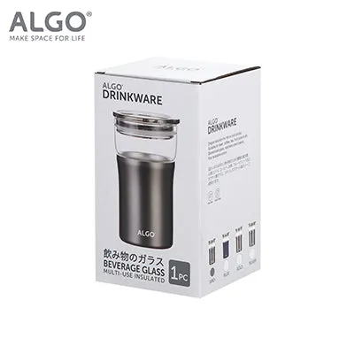 Algo Double Wall Insulated SS Coat Glass Mug 350ml