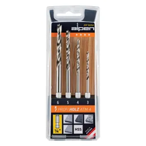 Alpen | Drill Bit Set HSS Wood Hex Shank 4Pc