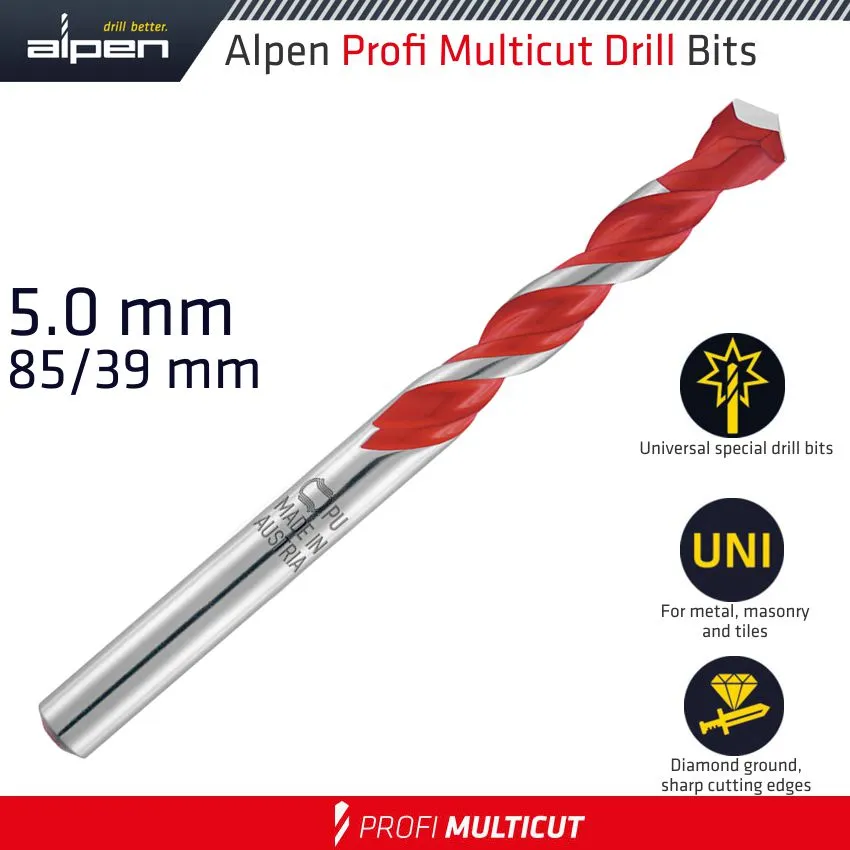 ALPEN PROFI MULTICUT DRILL BIT 5.0MMX85MM ALP17205