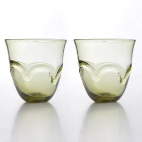 Ancient Roman Glass Cup with Wave Relief (Small) in Pair