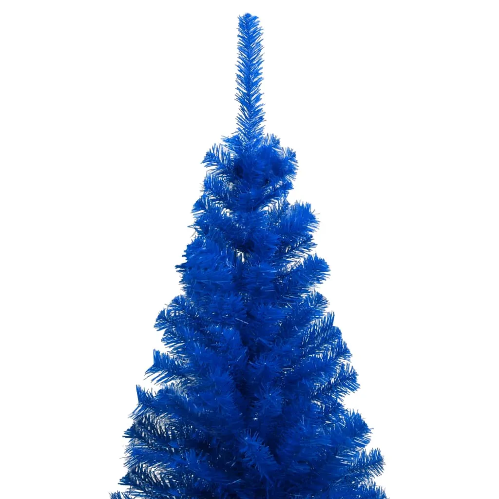 Artificial Christmas Tree with LEDs&Ball Set Blue 210 cm PVC