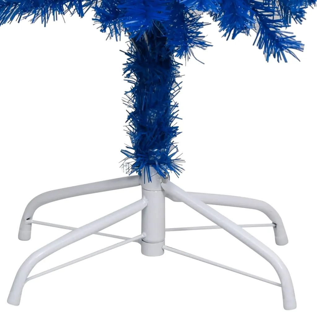 Artificial Christmas Tree with LEDs&Ball Set Blue 210 cm PVC