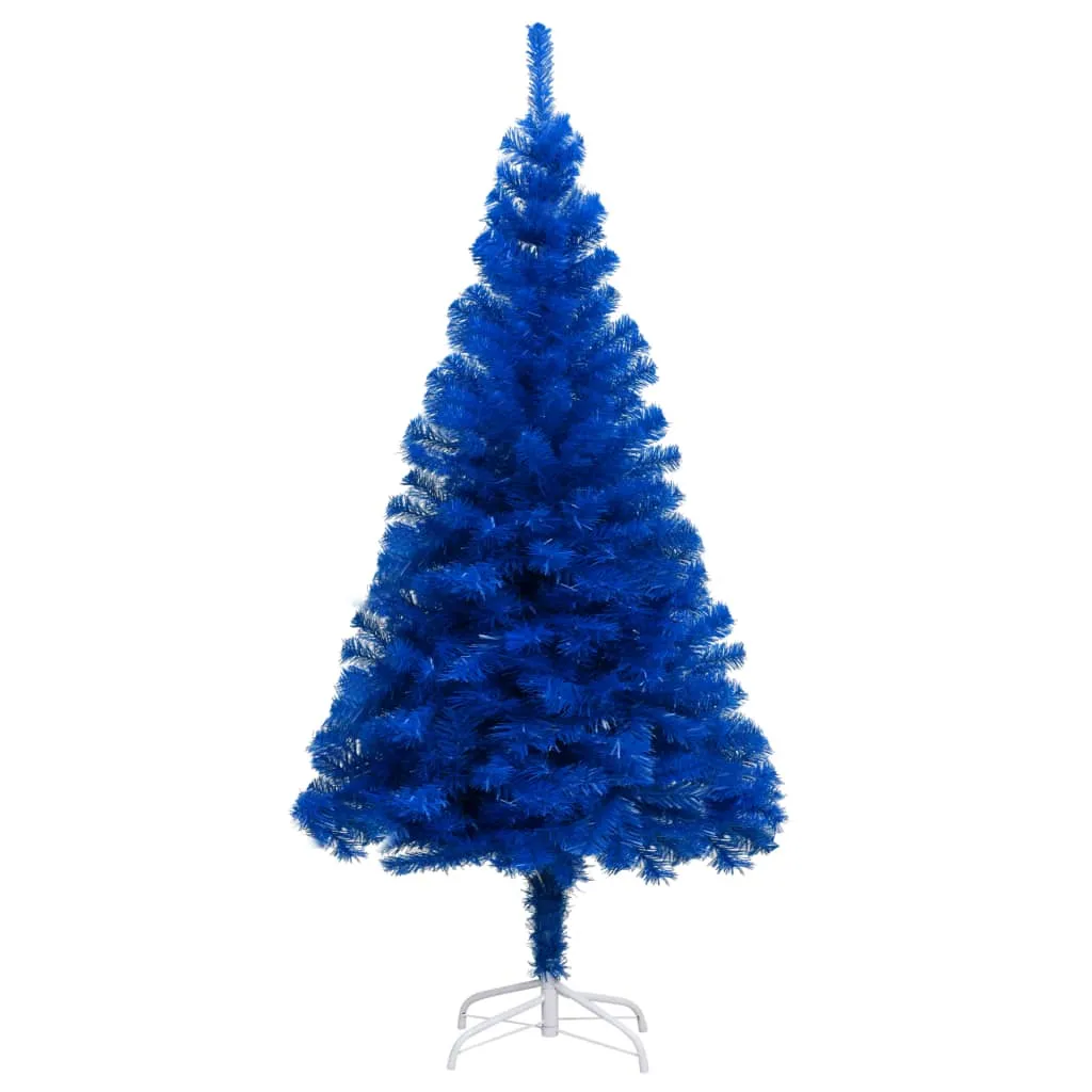 Artificial Christmas Tree with LEDs&Ball Set Blue 210 cm PVC