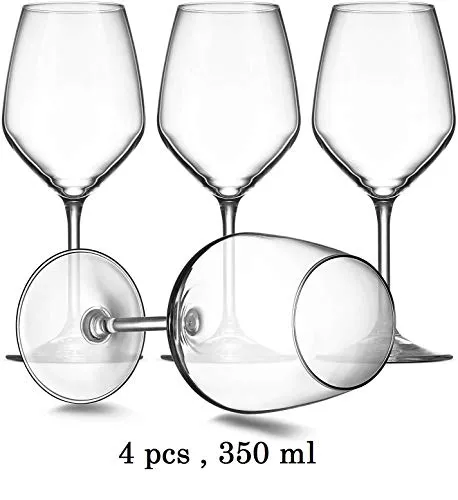 Ash & Roh Red Wine Glasses Crystal Clear Tableware Glass Pack of 4, 350 ml