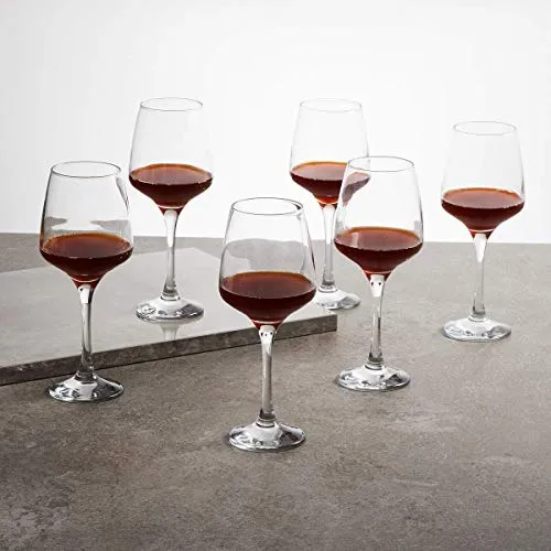 Ash & Roh Red Wine Glasses Crystal Clear Tableware Glass Pack of 4, 350 ml