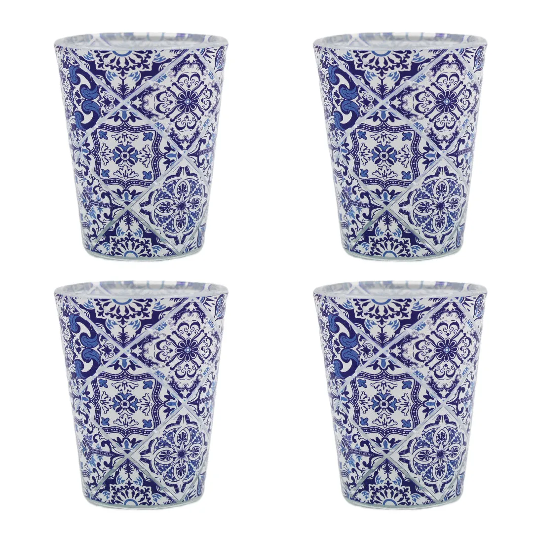 Azulejo Tile Themed Made in Portugal Blue Shot Glass, Set of 4