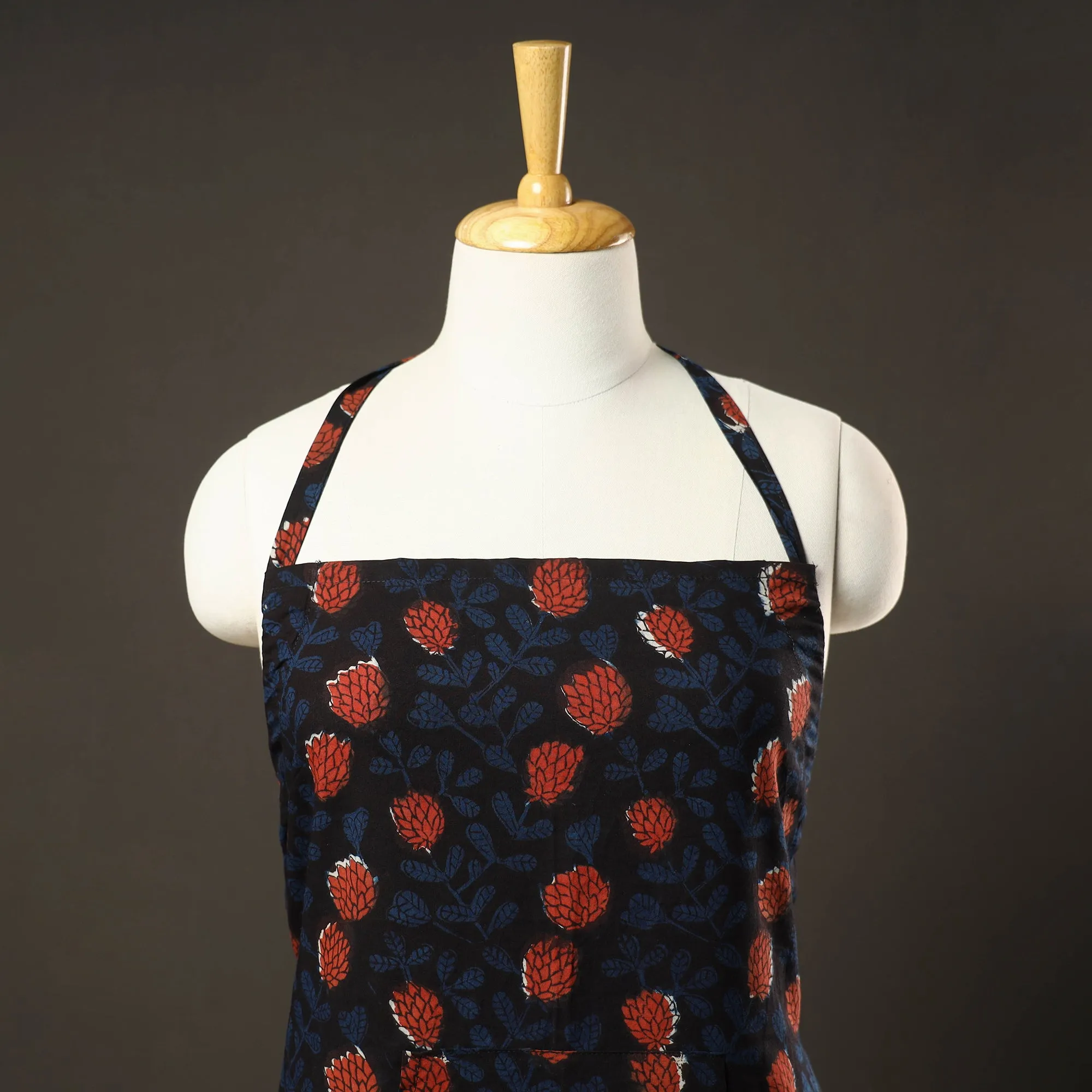 Bagru Block Printed Cotton Apron with Pocket 14