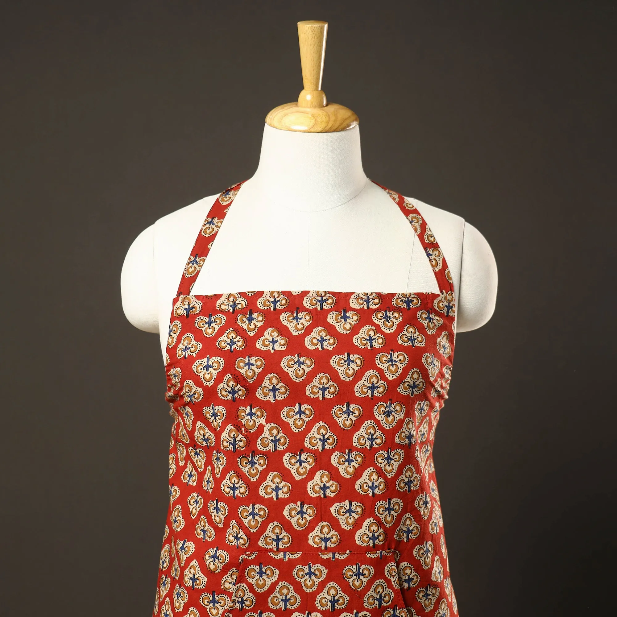 Bagru Block Printed Cotton Apron with Pocket 23