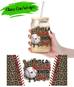 Baseball Kinda Day Wrap for 16/20 oz Cups - UV DTF or Sublimation (SHIPS IN 3-7 BUS DAYS)