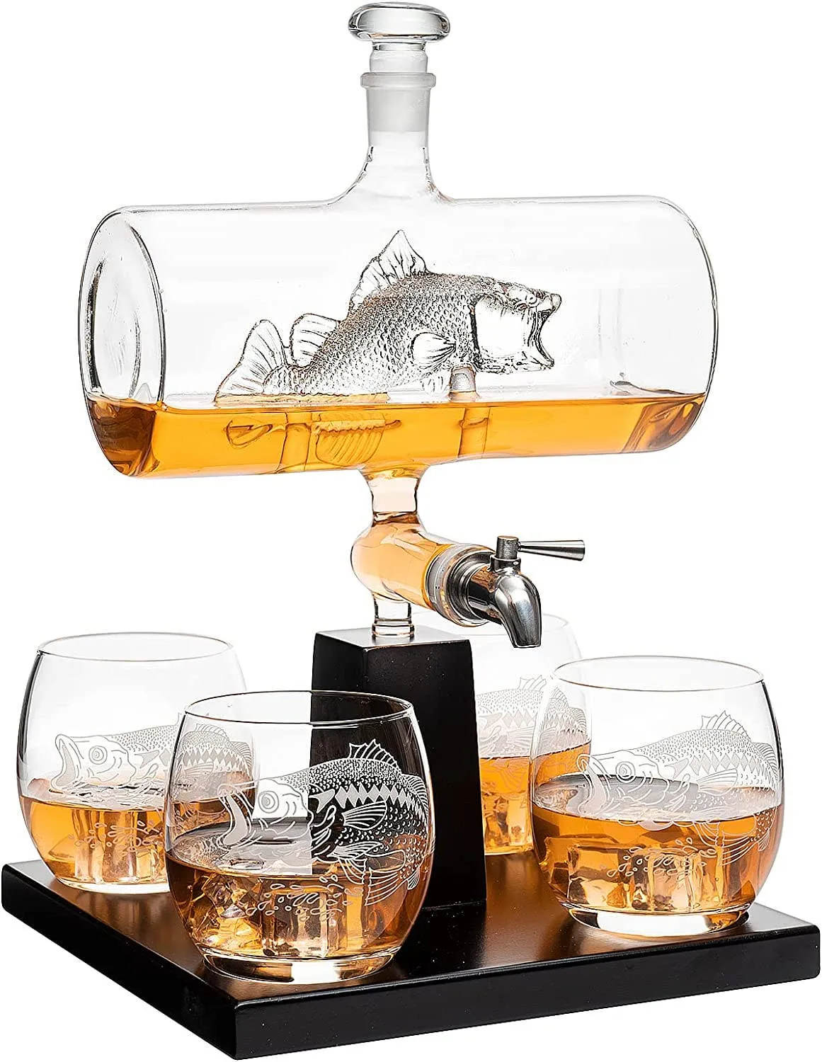 Bass Fish Wine & Whiskey Decanter Set | 1100ml