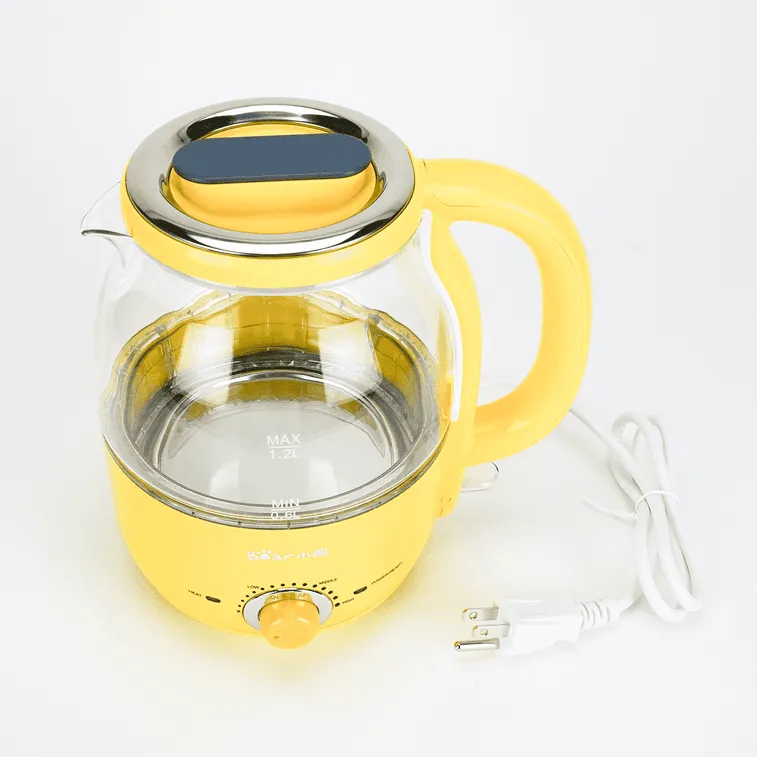 Bear 1.2L Electric Kettle, ZDH-A12R2 , Electric BPA-Free Glass Kettle, Temperature Dial, Keep Warm Function, Cordless 360° Base