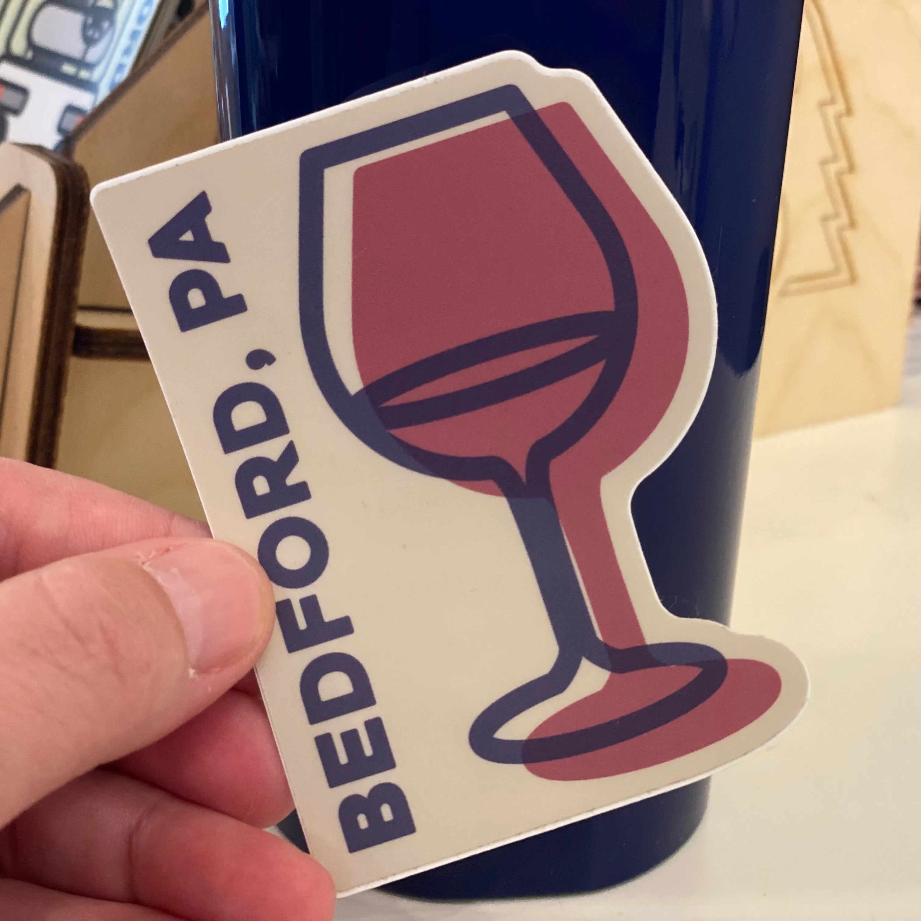 Bedford PA Wine Glass Sticker