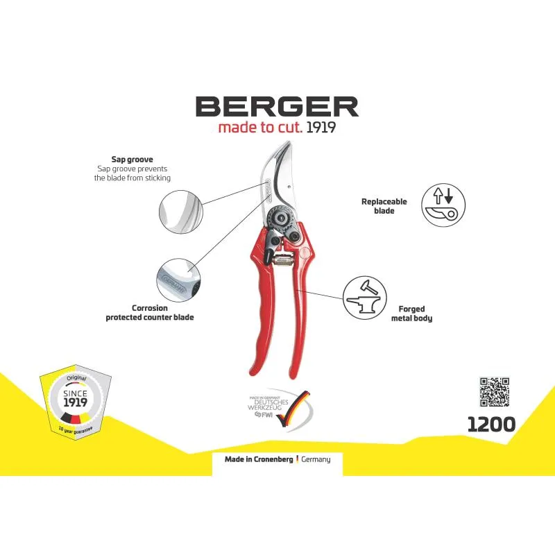 Berger Tools 1200 Pruning Hand Shear Forged Metal