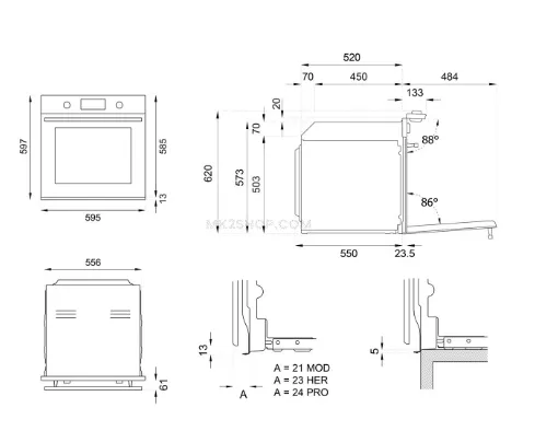 Bertazzoni F6011MODPLZ 60cm Electric Pyro Built-in oven LCD display