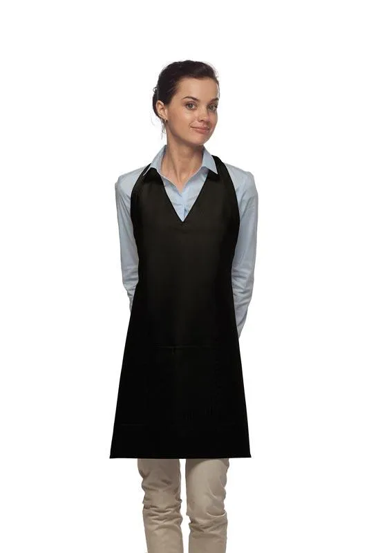 Black Deluxe V-Neck Tuxedo Apron (2 Pockets)