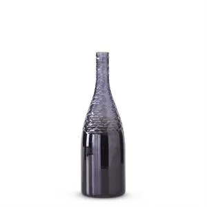 Black Glass Etched Top Bottle - 12 inch