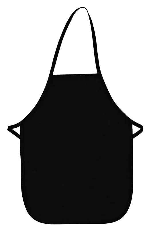 Black Kid's XL Bib Apron (No Pockets)