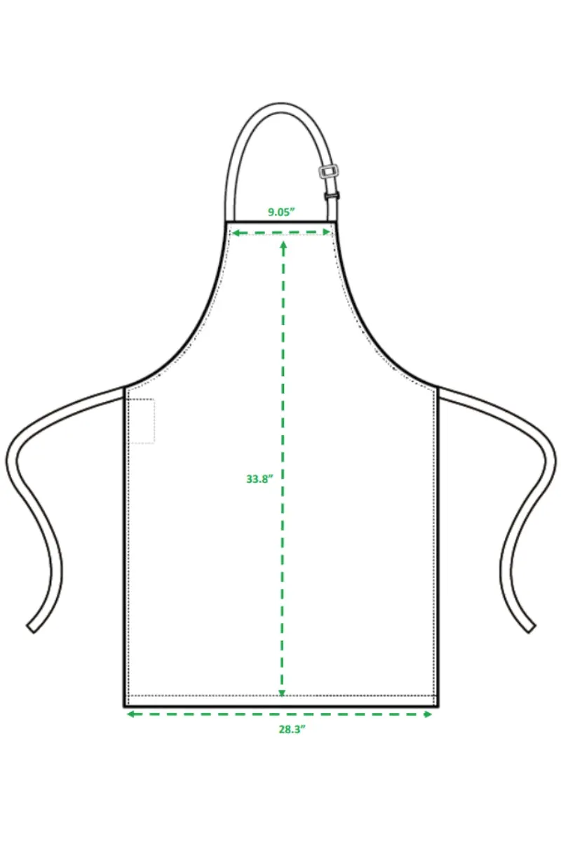 Blue Denim Sustainable Bib Apron (No Pockets)