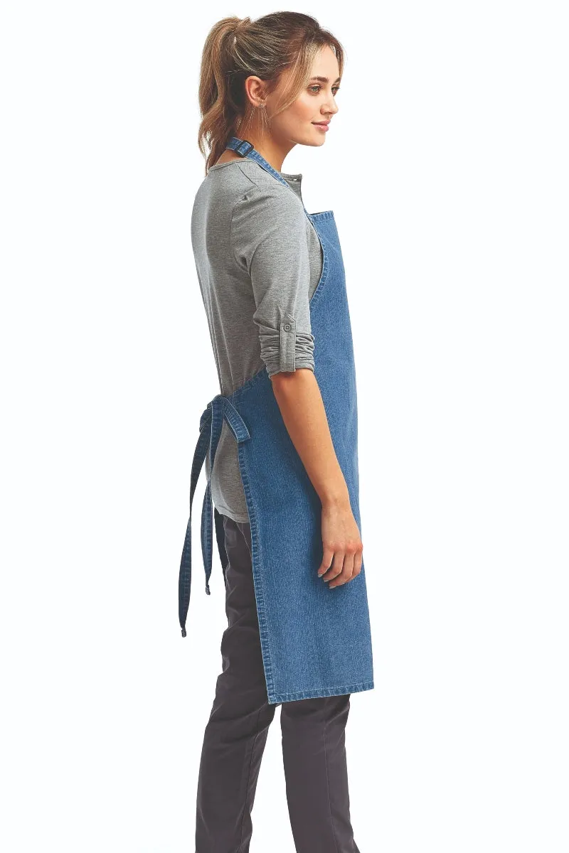 Blue Denim Sustainable Bib Apron (No Pockets)