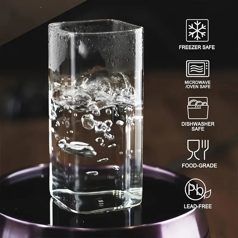 Borosilicate Square Glass Drinking Cup