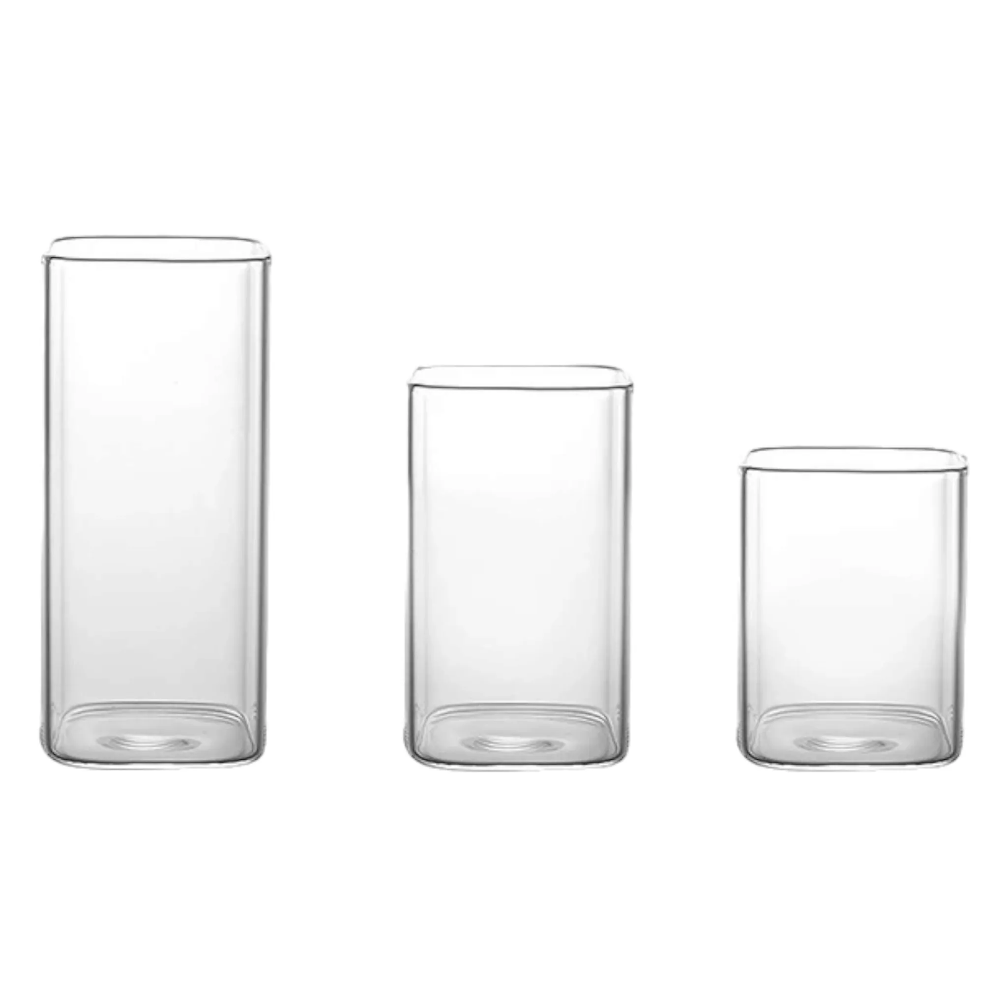 Borosilicate Square Glass Drinking Cup