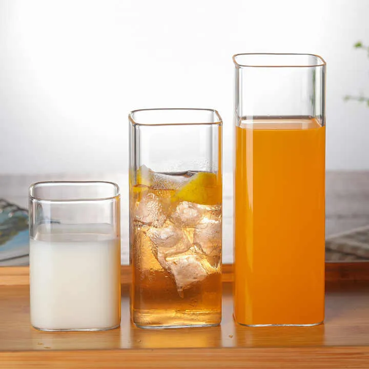 Borosilicate Square Glass Drinking Cup