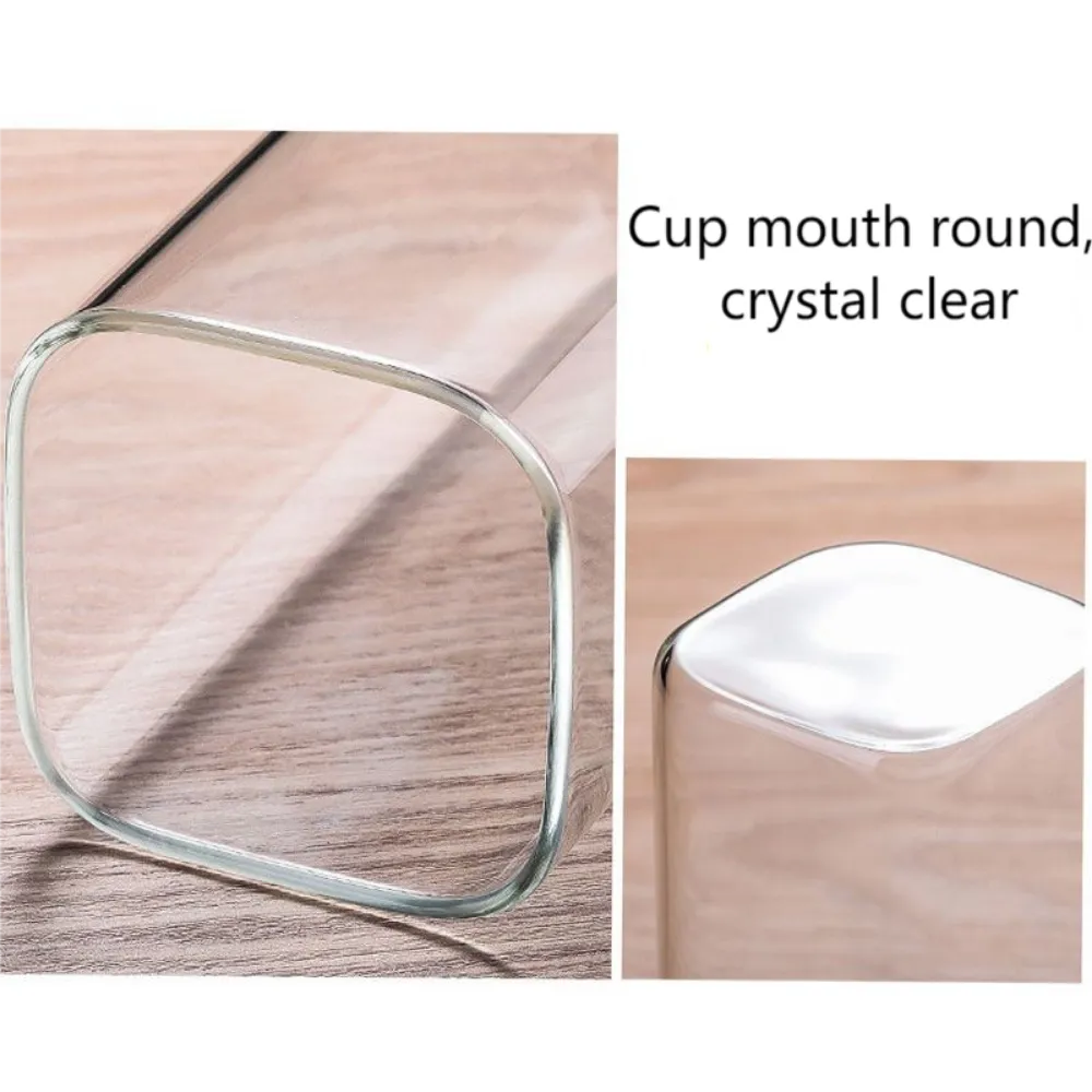 Borosilicate Square Glass Drinking Cup