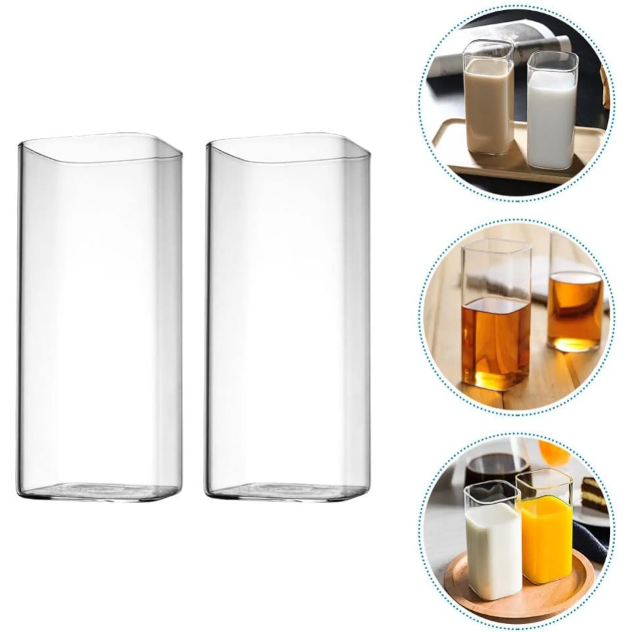 Borosilicate Square Glass Drinking Cup